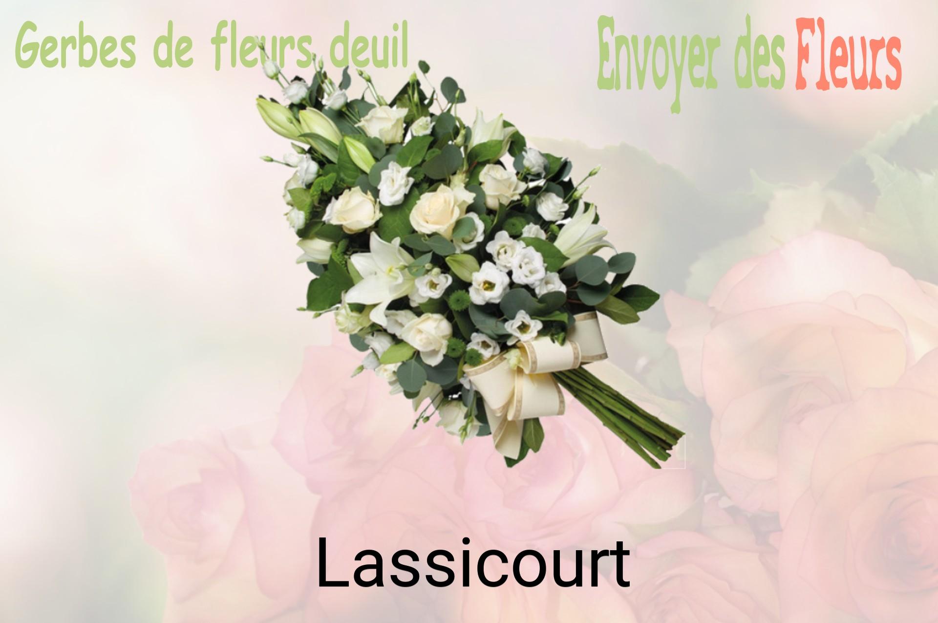 Gerbe de fleurs de deuil livrée à Lassicourt